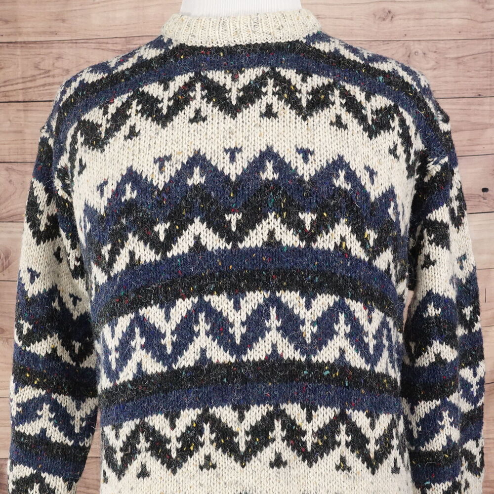VINTAGE PETER ENGLAND WOOL BLEND ARGYLE WINTER PULLOVER SWEATER MENS SZ M